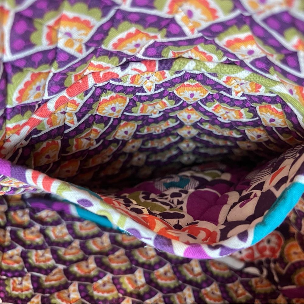 Vera Bradley Retired Plum Crazy Floral Pattern Tote Bag Purse - Picture 13 of 15